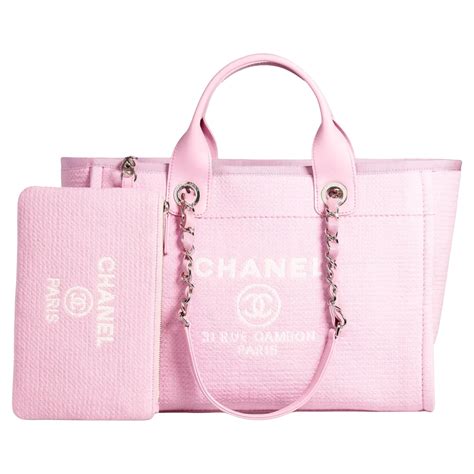 chanel pink tote bag|small pink chanel bag.